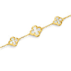 Bracelet Argent jaune Plaqué or nacre Fleur