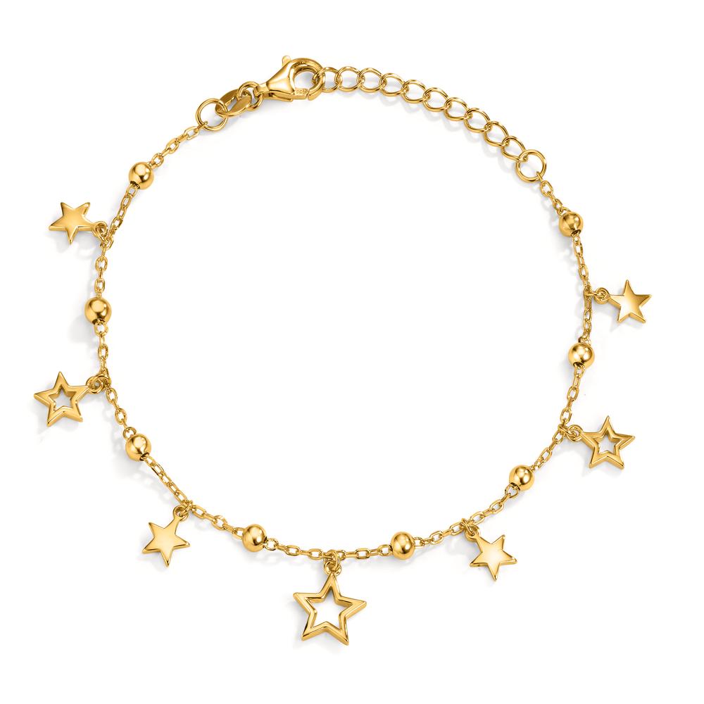 Armband Silber Zirkonia gelb vergoldet Stern verstellbar