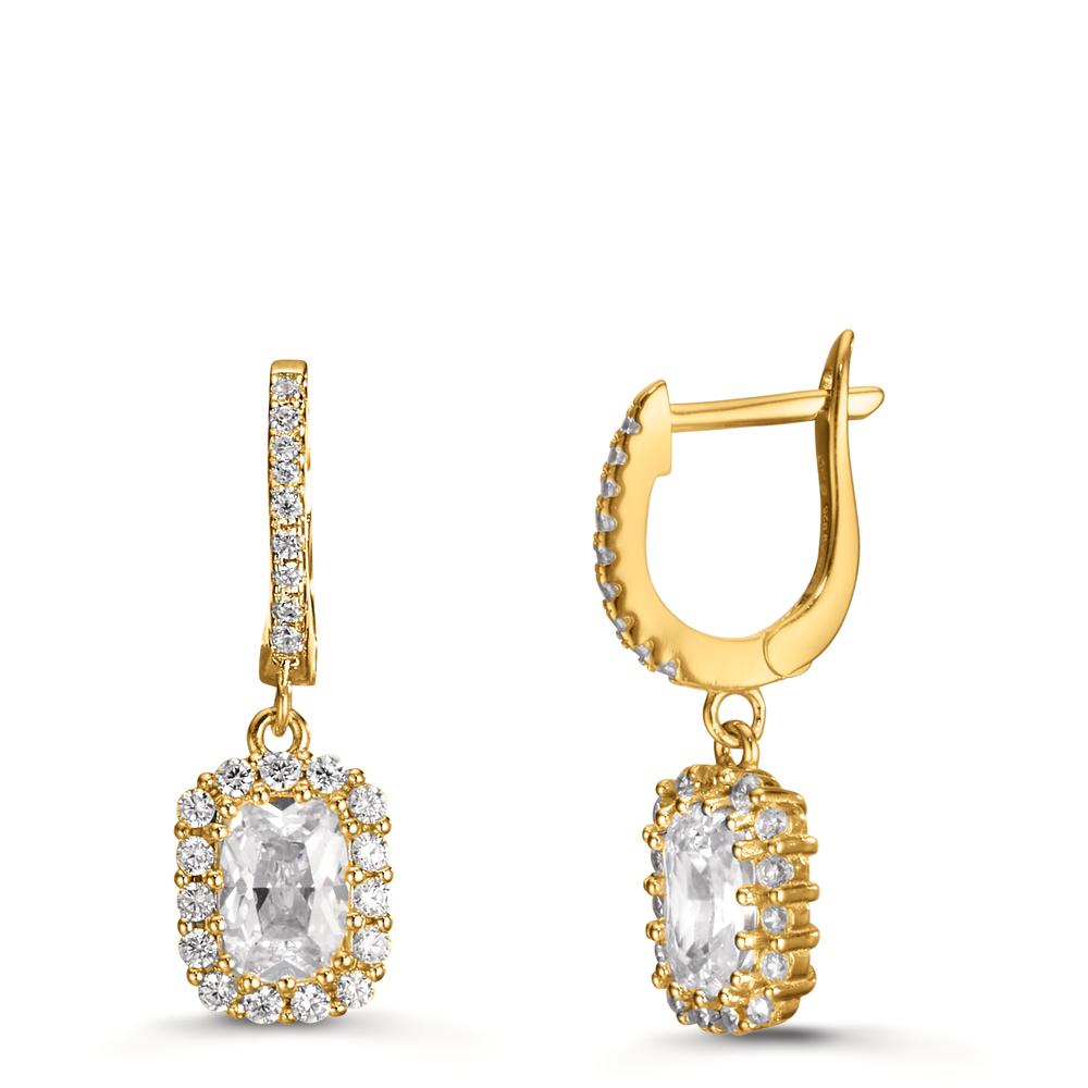 Pendant d'oreilles Argent Zircone jaune Plaqué or