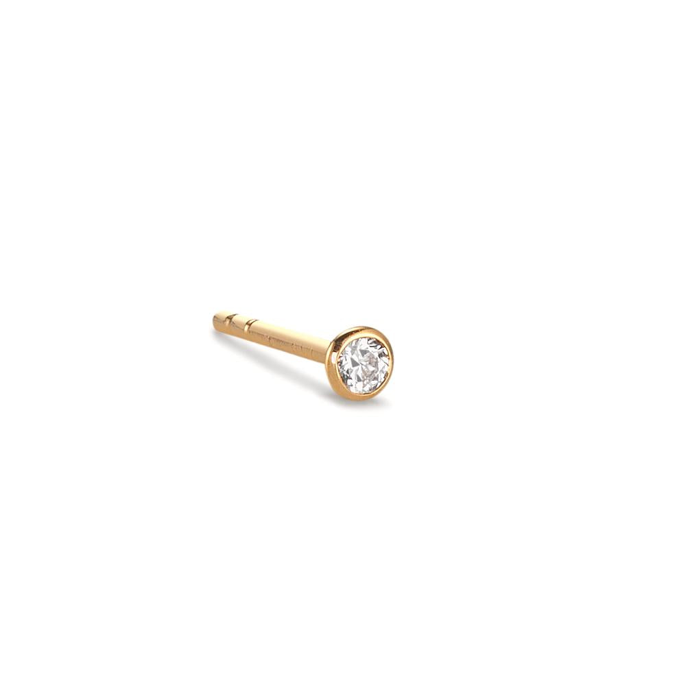 Oorknop 1 stuk 750/18K geel goud Zirkonia Ø2.5 mm