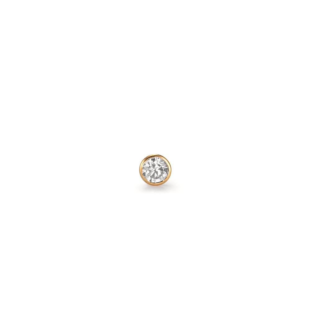 Oorknop 1 stuk 750/18K geel goud Zirkonia Ø2.5 mm