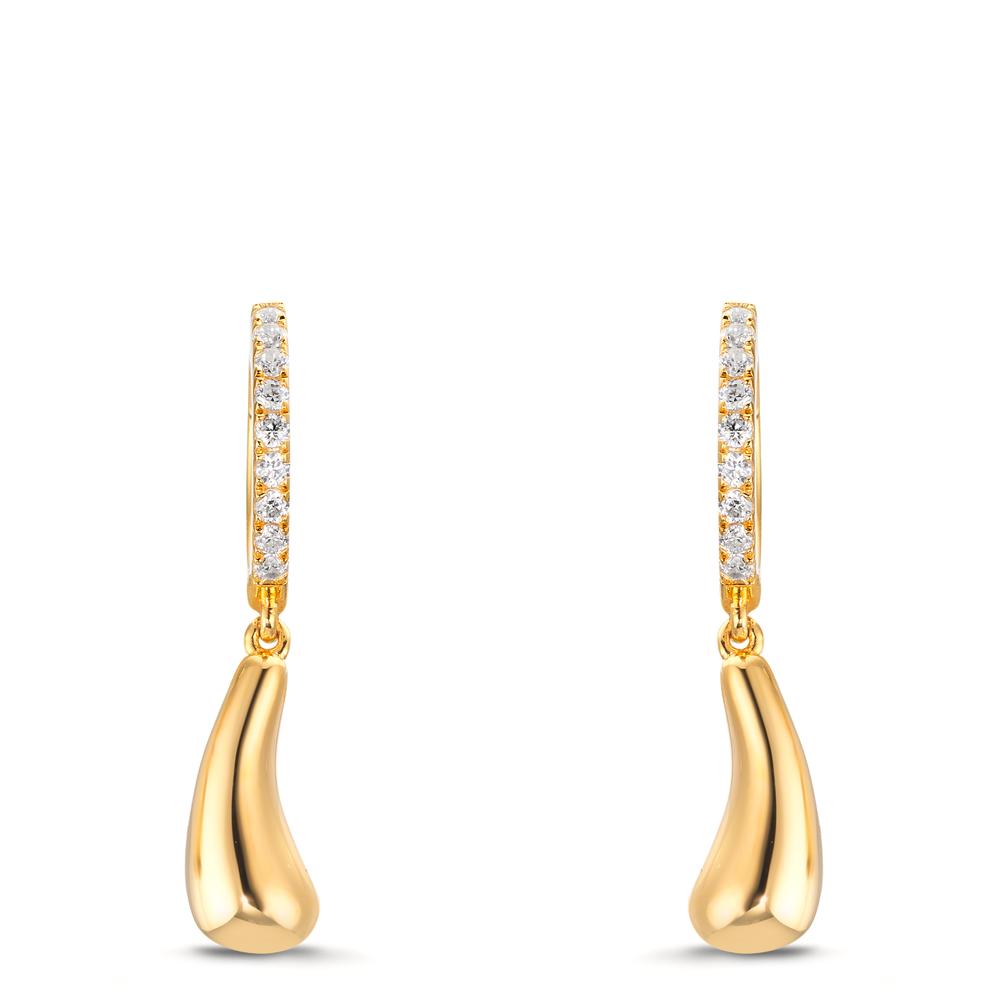 Scharnier oorringen Zilver Geel Verguld