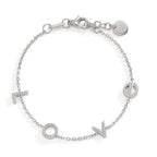 Armband Zilver Zirkonia Gerhodineerd 16-18 cm
