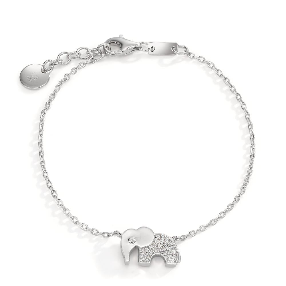 Armband Zilver Zirkonia Gerhodineerd Olifant
