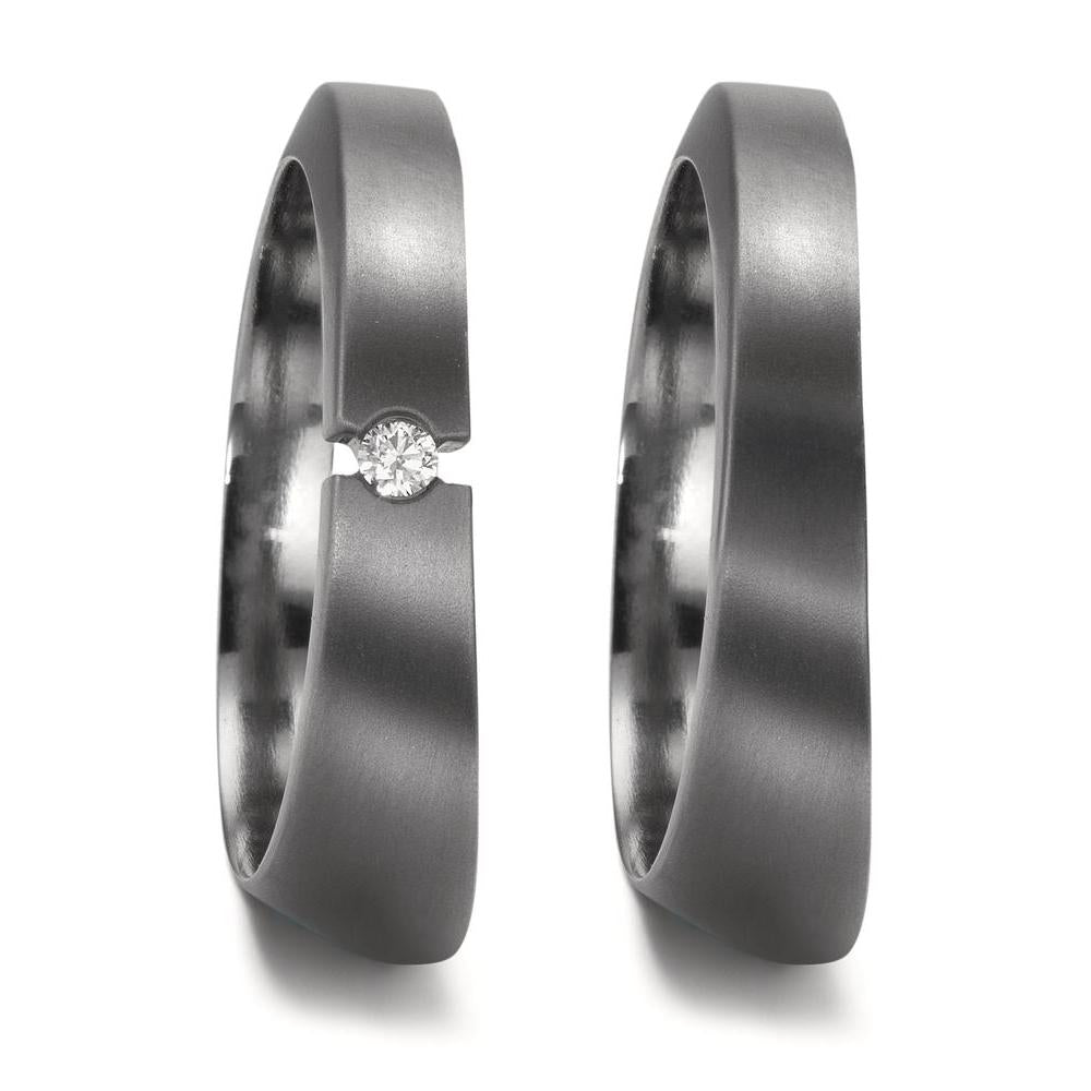 Partnerring 999 Tantaal Diamant 0.03 ct, w-si