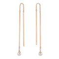 Boucles d'oreilles pendantes Or rouge 18K Diamant 0.06 ct, 2 Pierres, tw-si perle Akoya, 2 Perles, 4.5 mm