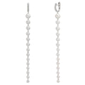 Créoles à charnières Or blanc 18K Diamant 0.12 ct, 12 Pierres, tw-si perle d'eau douce, 28 Perles