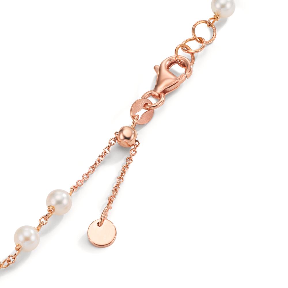 Armband 750/18 K Rotgold Süsswasserzuchtperle, 18 Perlen, 3.5 mm verstellbar