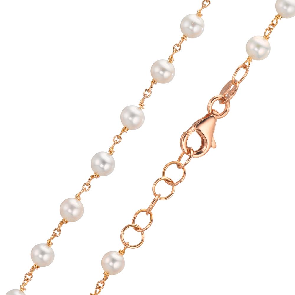 Collier 750/18K rood goud zoetwater Parel, 50 Parels, 3.5 mm 41-42 cm