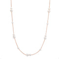 Collier 750/18 K Rotgold Süsswasserzuchtperle, 23 Perlen 3-5 mm 41.5-44 cm verstellbar