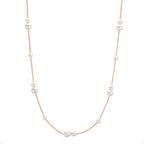 Collier 750/18 K Rotgold Süsswasserzuchtperle, 23 Perlen 3-5 mm 41.5-44 cm verstellbar