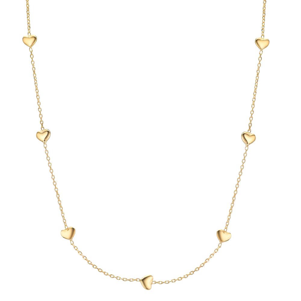 Collier Argent jaune Plaqué or Coeur 40-44 cm