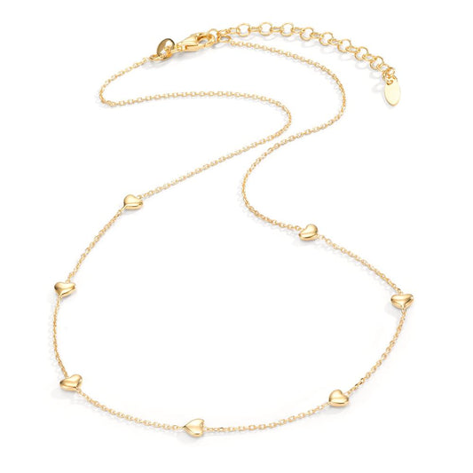 Collier Silber gelb vergoldet Herz 40-44 cm verstellbar
