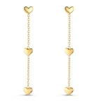 Pendant d'oreilles Argent jaune Plaqué or Coeur