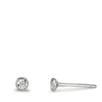 Oorknoppen 375/9K witgoud Zirkonia 2 Steen Ø3.2 mm