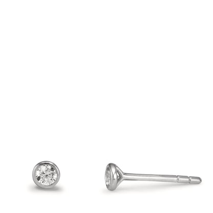 Ohrstecker 375/9 K Weissgold Zirkonia 2 Steine Ø3.2 mm