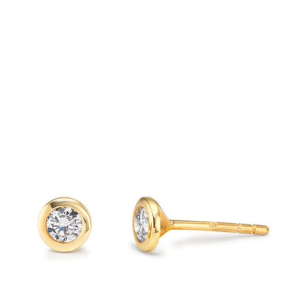Ohrstecker 375/9 K Gelbgold Zirkonia 2 Steine Ø5 mm