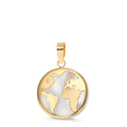 Hanger 750/18K geel goud Parelmoer Wereldbol Ø12 mm