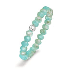 Bague Acier inoxydable Cristal turquoise, 3 mm