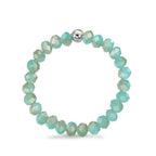 Bague Acier inoxydable Cristal turquoise, 3 mm
