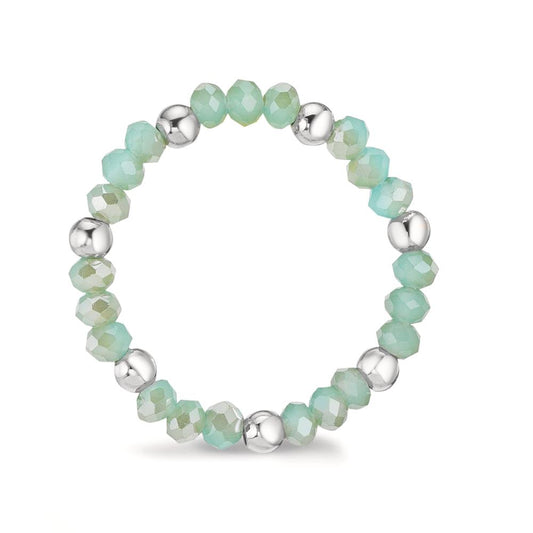 Bague Acier inoxydable Cristal turquoise, 3 mm
