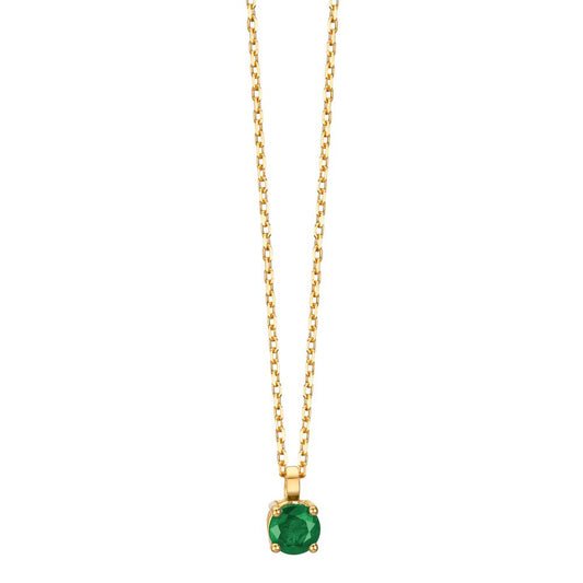 Collier 750/18K geel goud Smaragd 0.22 ct 42 cm
