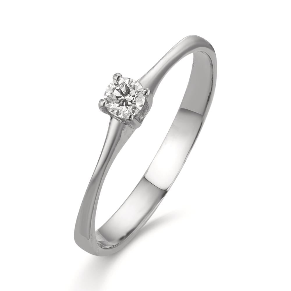 Solitaire ring 750/18K witgoud Diamant 0.09 ct, w-si