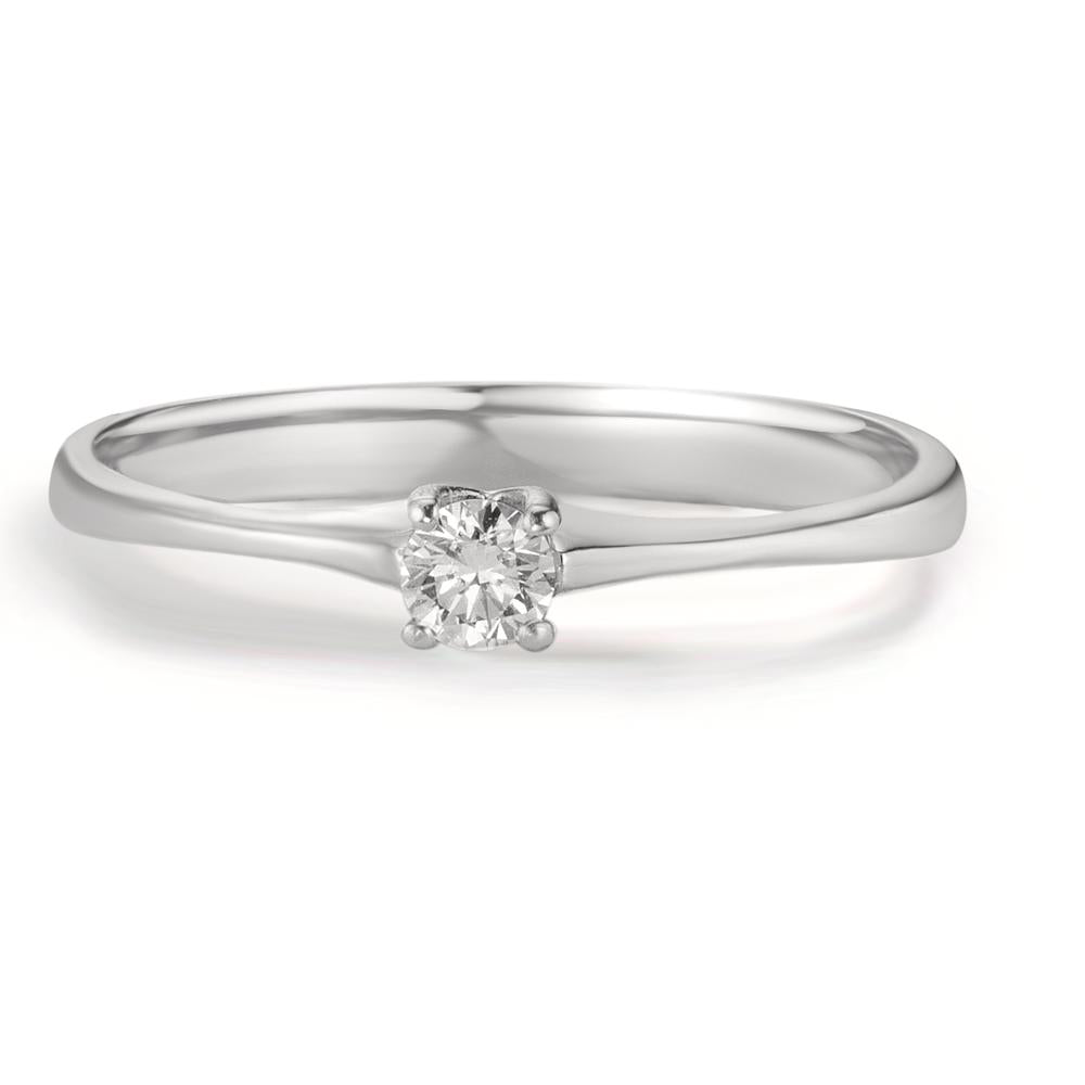 Solitaire ring 750/18K witgoud Diamant 0.09 ct, w-si