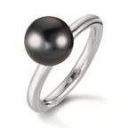 Fingerring Silber rhodiniert Tahitiperlen 8-9 mm