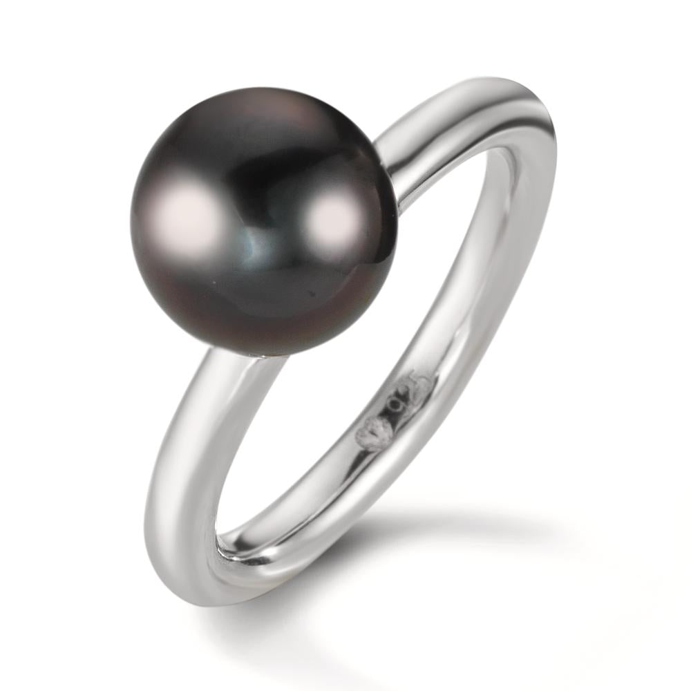 Fingerring Silber rhodiniert Tahitiperlen 8-9 mm