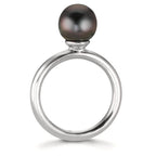 Fingerring Silber rhodiniert Tahitiperlen 8-9 mm