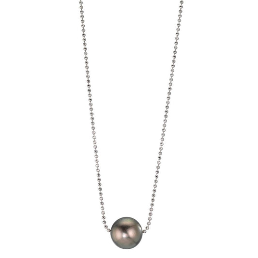 Collier Zilver Gerhodineerd Tahiti Parel, 10 mm 38-50 cm