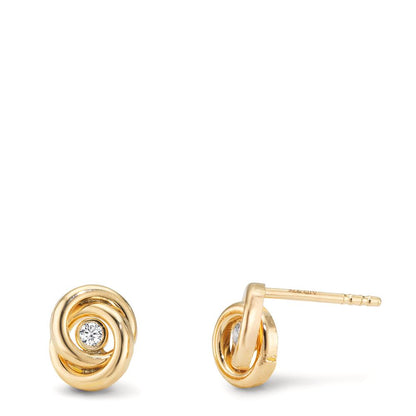 Ohrstecker 375/9 K Gelbgold Zirkonia 2 Steine Ø7 mm