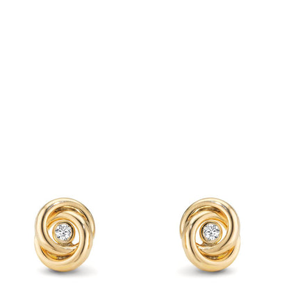 Ohrstecker 375/9 K Gelbgold Zirkonia 2 Steine Ø7 mm