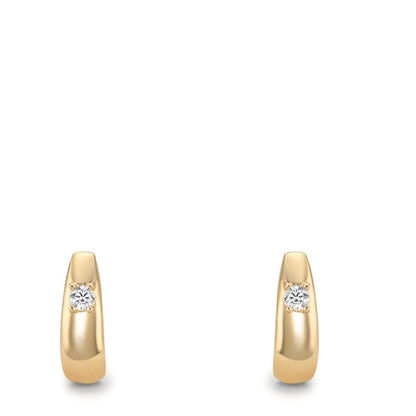 Pendant d'oreilles Or jaune 9K Zircone 2 Pierres