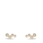 Oorknoppen 375/9K geel goud Zirkonia 8 Steen