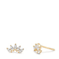 Clous d'oreilles Or jaune 9K Zircone 10 Pierres