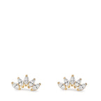 Clous d'oreilles Or jaune 9K Zircone 10 Pierres