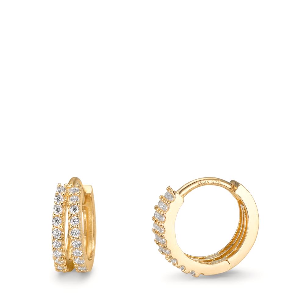 Klappcreolen 375/9 K Gelbgold Zirkonia 36 Steine