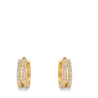 Créoles à charnières Or jaune 9K Zircone 36 Pierres