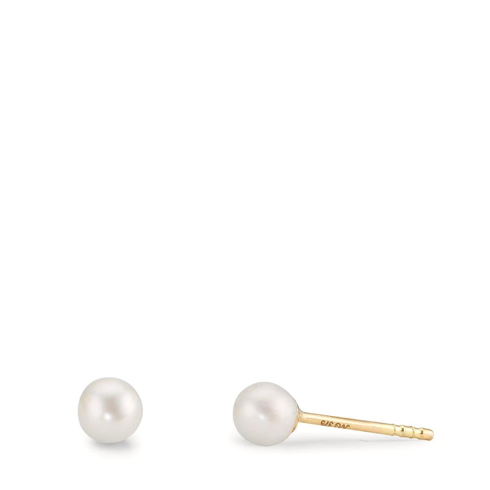 Clous d'oreilles Or jaune 9K [shining Pearls], 2 Perles 4-4.5 mm