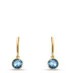 Ohrhänger 375/9 K Gelbgold Zirkonia hellblau, 2 Steine