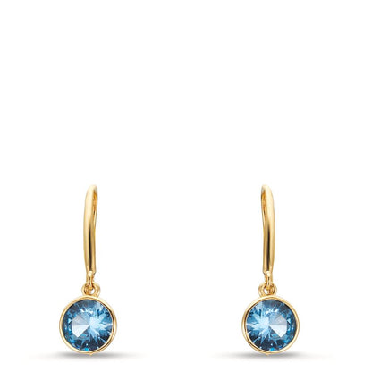 Ohrhänger 375/9 K Gelbgold Zirkonia hellblau, 2 Steine