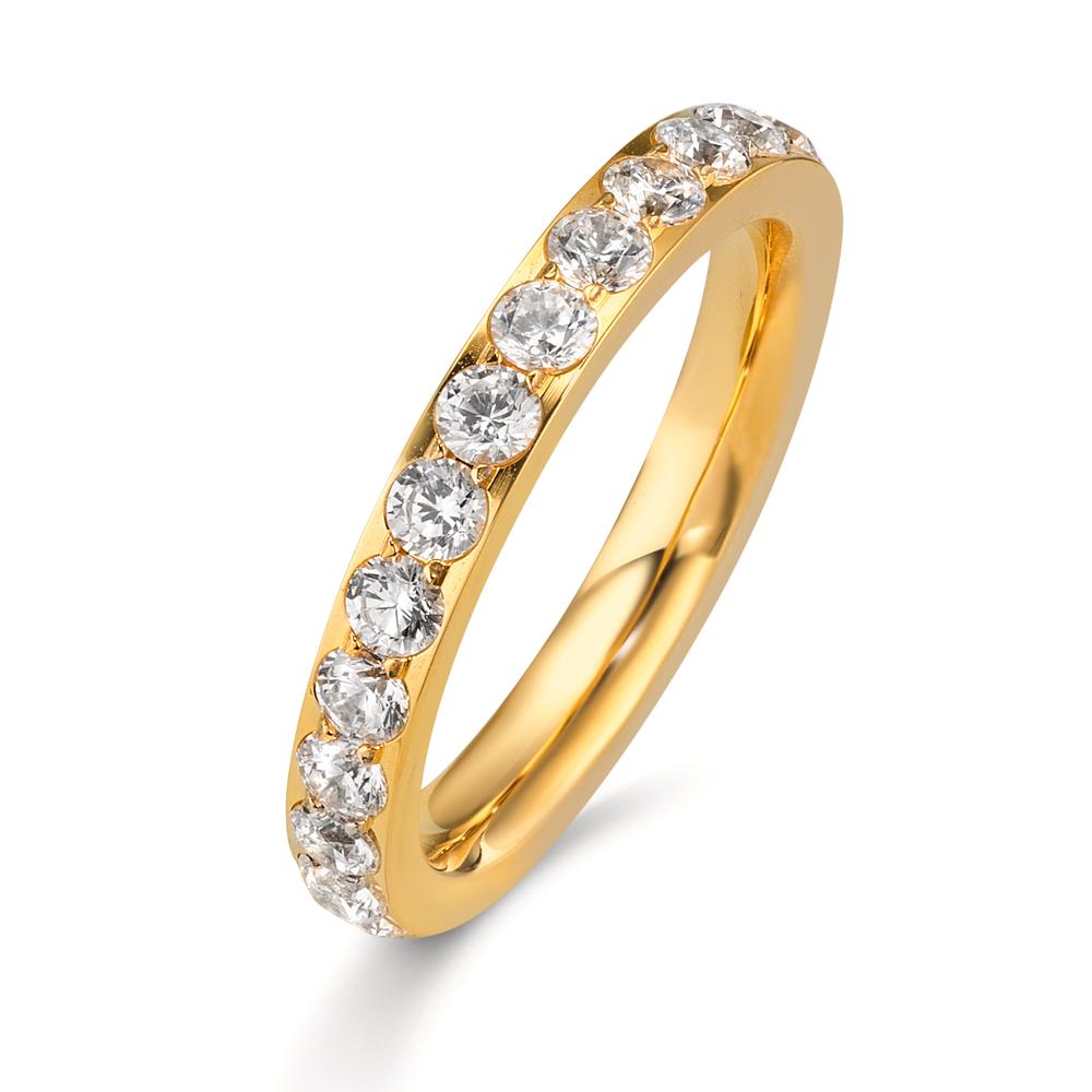 Bague d'éternité Acier inoxydable Zircone blanc jaune PVD