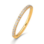 Memory ring Roestvrijstaal Zirkonia wit, 20 Steen Geel IP-gecoat