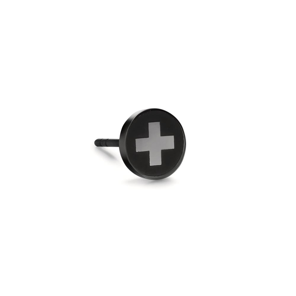 Clous d'oreille à l'unité Acier inoxydable noir PVD Ø8 mm