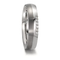 Partnerring Edelstahl, Titan Diamant 0.09 ct, 6 Steine, w-si