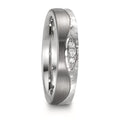 Partnerring Edelstahl, Titan Diamant 0.045 ct, 3 Steine, w-si