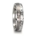 Partnerring Edelstahl, Titan Diamant 0.05 ct, 5 Steine, w-si