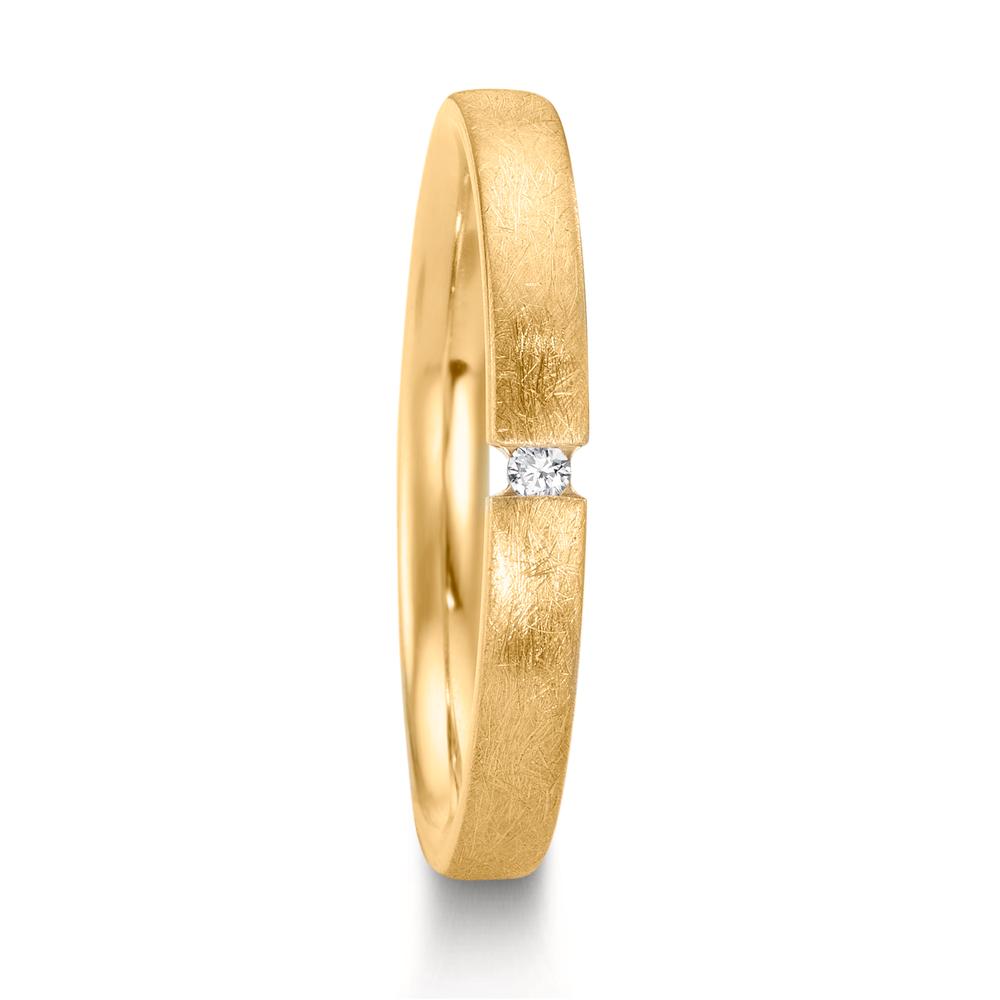Partnerring 750/18 K Gelbgold Diamant 0.015 ct, w-si